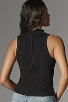 Pilcro Printed Turtleneck Tank Top