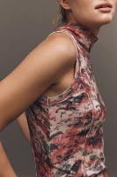 Pilcro Printed Turtleneck Tank Top