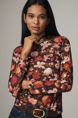 By Anthropologie Mesh Turtleneck Top