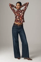 By Anthropologie Mesh Turtleneck Top