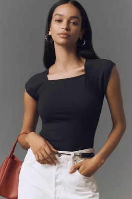 By Anthropologie Short-Sleeve Square-Neck Bodysuit