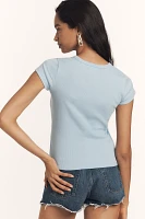 The Blair Stretch Cotton Short-Sleeve Baby Tee by Maeve