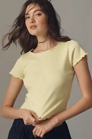 Pilcro Ruffle-Trim Baby Tee