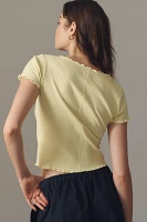 Pilcro Ruffle-Trim Baby Tee
