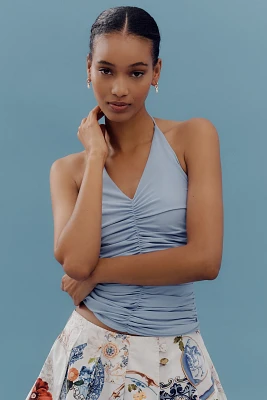 Maeve Ruched Halter Tank Top