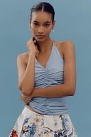 Maeve Ruched Halter Tank Top