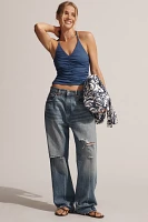 Maeve Ruched Halter Tank Top