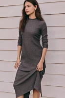 Velvet by Graham & Spencer Liz Long-Sleeve Ribbed Midi Dress