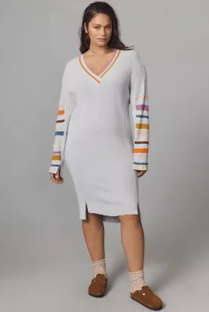 Daily Practice by Anthropologie Stripe-Sleeve Sweater Dress