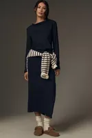 Stateside Long-Sleeve Drape-Neck Midi Dress
