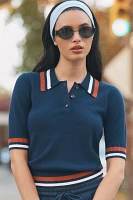 Stateside Athena Short-Sleeve Polo Top