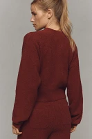 Nation Los Angeles Bo Balloon-Sleeve Cardigan Sweater