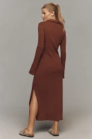 Nation LTD Rennie Long-Sleeve Collared Knit Midi Dress