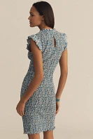 Nation Los Angeles Marlene Flutter-Sleeve Smocked Mini Dress