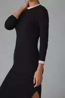 Bordeaux Long-Sleeve Maxi Dress