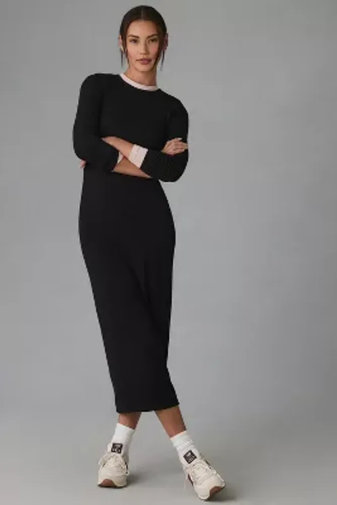 Bordeaux Long-Sleeve Maxi Dress