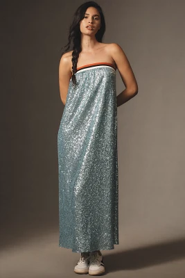 Sunday Brooklyn Strapless Sequin Midi Dress