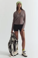 Daily Practice by Anthropologie Sheer Metallic Long-Sleeve Top