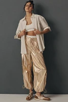 Daily Practice by Anthropologie Base Jump Parachute Pants: Metallic Edition