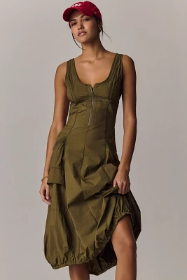 Daily Practice Fastpack Bubble-Hem Midi Dress