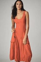 Daily Practice Fastpack Bubble-Hem Midi Dress