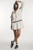 Daily Practice Front-Zip Sweatshirt Varsity Twofer Mini Dress