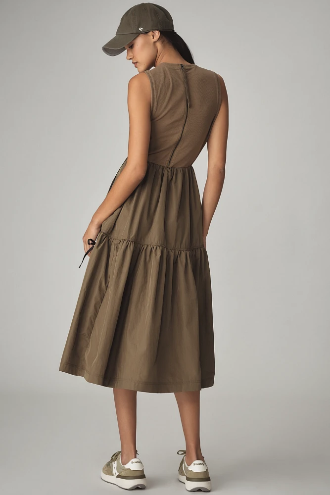 Daily Practice Sky High Tiered Midi Dress