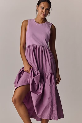 Daily Practice Sky High Tiered Midi Dress