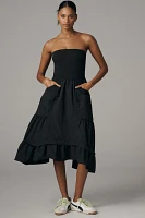 Daily Practice Strapless Drop-Waist Tiered Dress