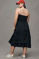 Daily Practice Strapless Drop-Waist Tiered Dress