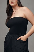 Daily Practice Strapless Drop-Waist Tiered Dress