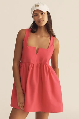 Daily Practice Sleeveless Split-Neck Mini Dress