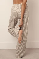 DONNI. Linen Striped Drawstring Pants