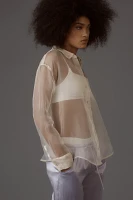 DONNI. Long-Sleeve Silk Organza Shirt