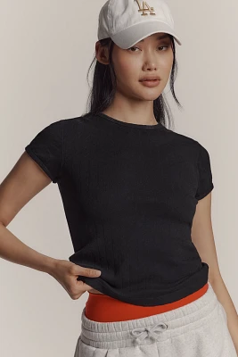 DONNI. The Pointelle Baby Tee