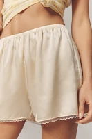 DONNI. The Silk Lace Tap Pull-On Shorts
