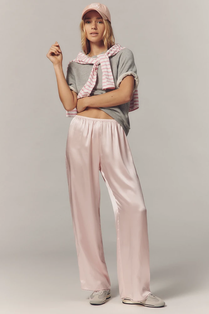 DONNI. The Silk Lace Simple Pull-On Pants