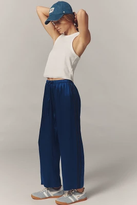 DONNI. The Silk Stripe Crop Pull-On Pants