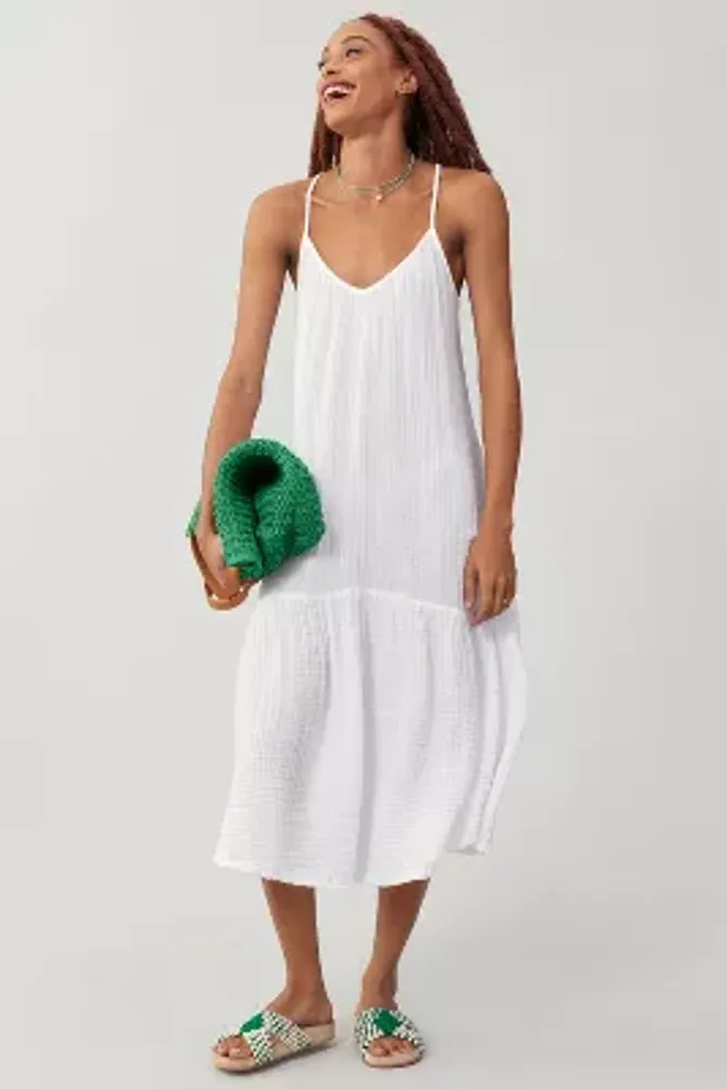 Sundry V-Neck Gauze Dress