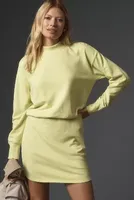 Sundry Long-Sleeve Mock-Neck Mini Dress