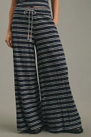 Sundry Rib Striped Wide-Leg Pants