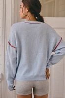 Sundry Baseball Stitch Crew-Neck Sweater