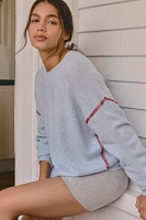 Sundry Baseball Stitch Crew-Neck Sweater