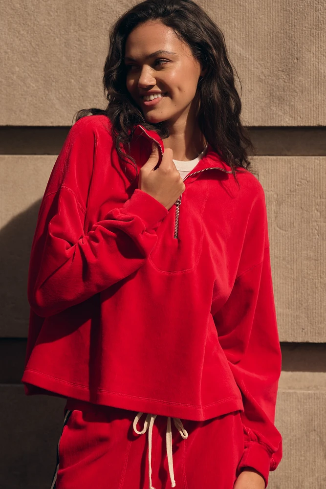 Sundry Collared Quarter-Zip Pullover