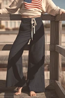 Sundry Lace-Up Wide-Leg Pants