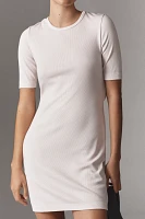 Sundry Ribbed Short-Sleeve Mini Dress