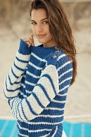 Sundry Striped Boatneck Pullover Sweater