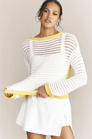 Sundry Open-Knit Colorblock Sweater