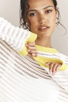 Sundry Open-Knit Colorblock Sweater