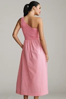 Sundry One-Shoulder Twofer Midi Dress